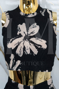 Conjunto floreado de pantalón holgado