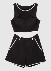 Conjunto casual con escote en pecho y copas