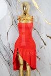 Vestido casual con apertura en pierna