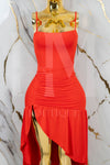 Vestido casual con apertura en pierna