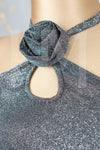 Conjunto de brillo con detalles de flor
