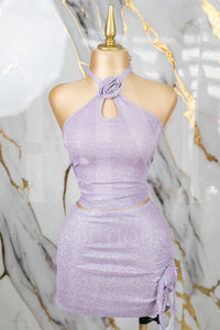 Conjunto de brillo con detalles de flor