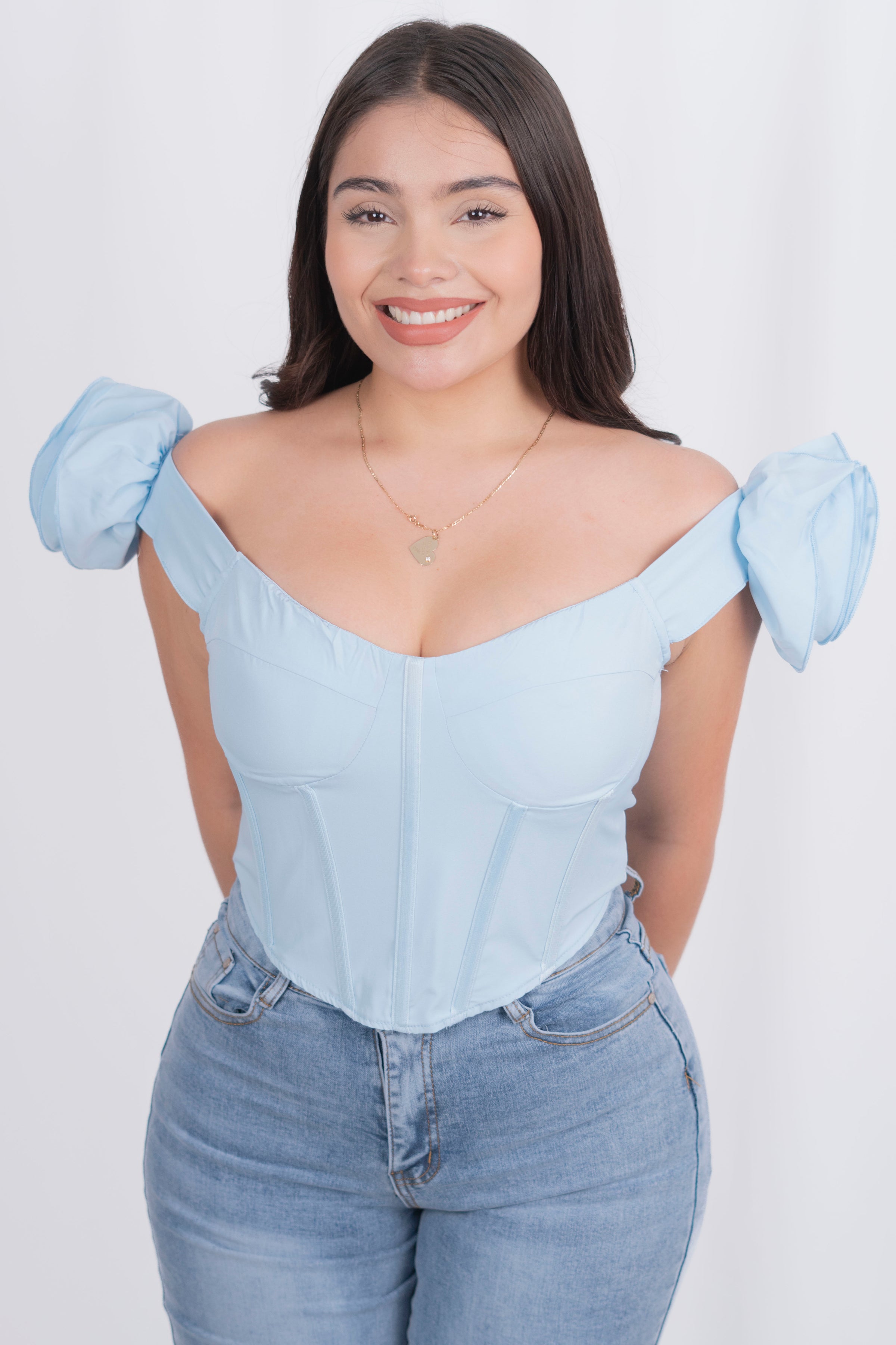 Corset con flor en hombro