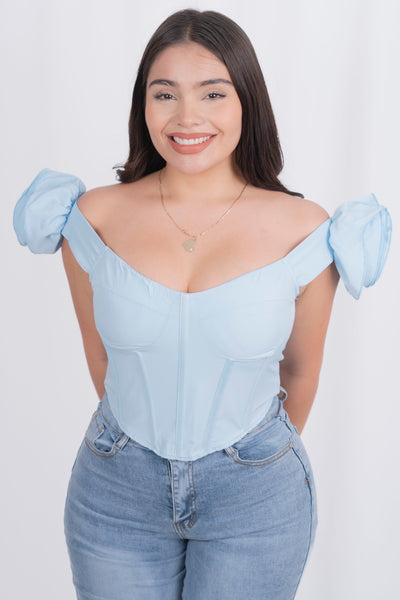 Corset con flor en hombro