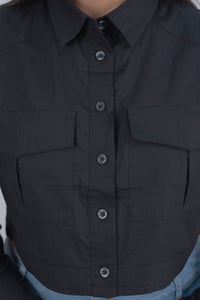 Camisa corta de manga larga