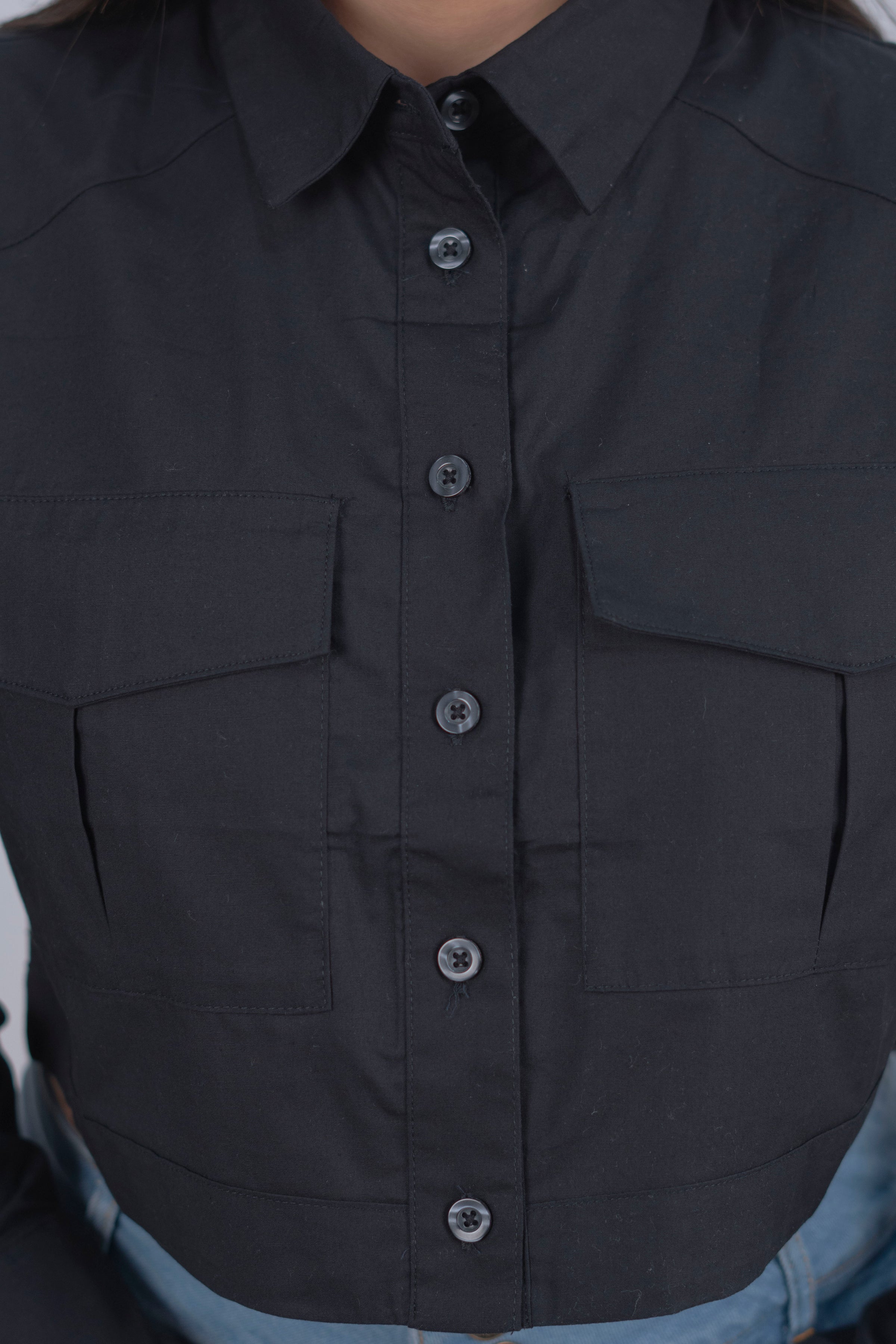 Camisa corta de manga larga