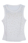 Blusa con detalle de piedras y perlas