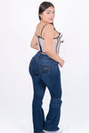 Pantalon de mezclilla skinny acampanado