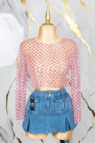 Blusa de piedras manga larga