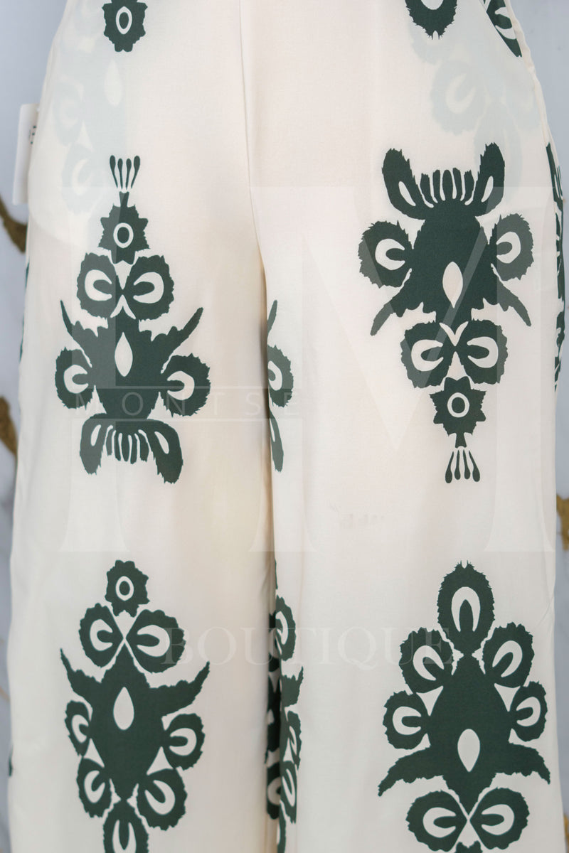Palazo formal con cinto con estampado