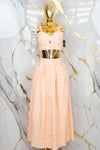 Conjunto de falda larga a rayas