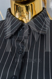 Conjunto de vestir rayado manga corta