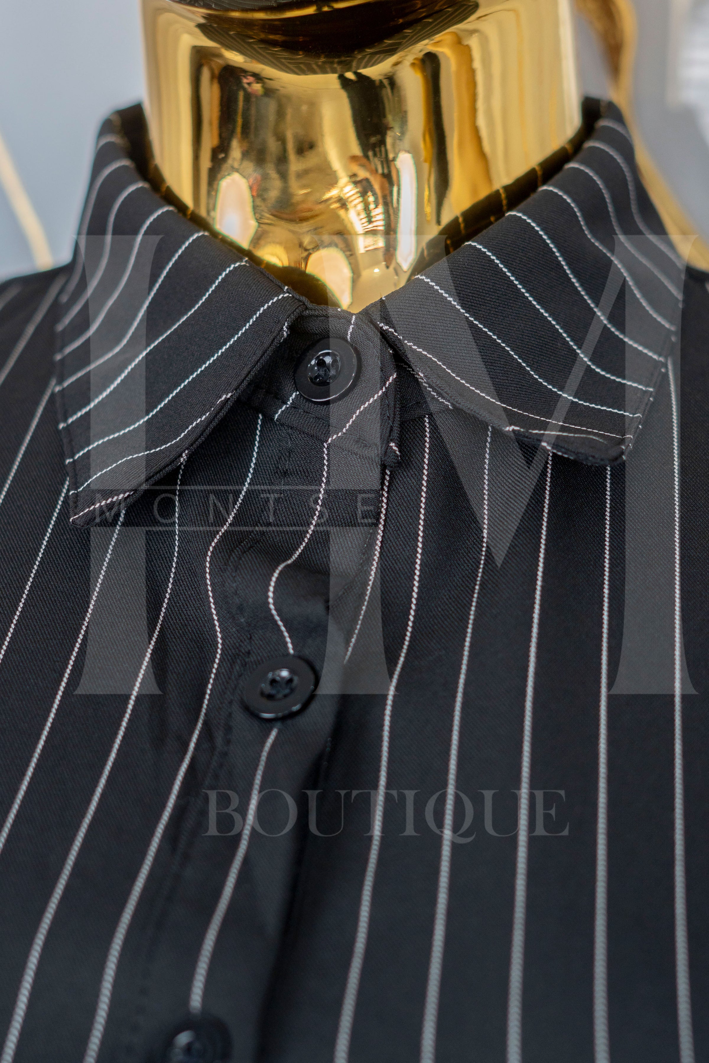 Conjunto de vestir rayado manga corta