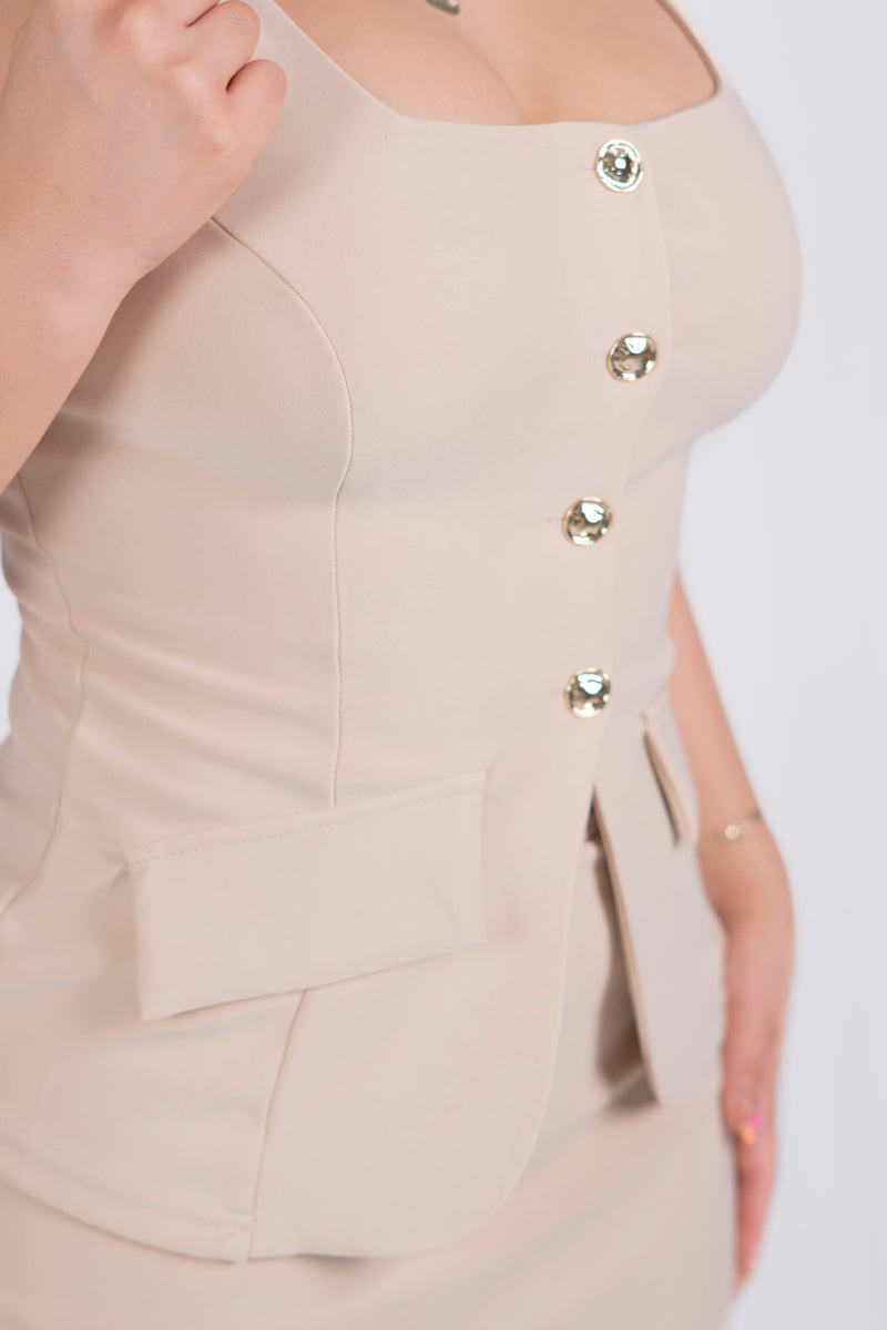 Conjunto formal de short falda