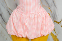 Vestido globo cuadriculado