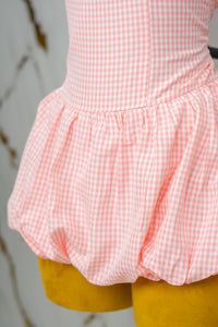 Vestido globo cuadriculado