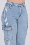 Pantalon cargo con rayas
