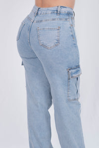 Pantalon cargo con rayas
