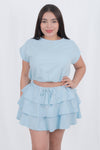 Conjunto casual con falda de olanes