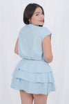 Conjunto casual con falda de olanes
