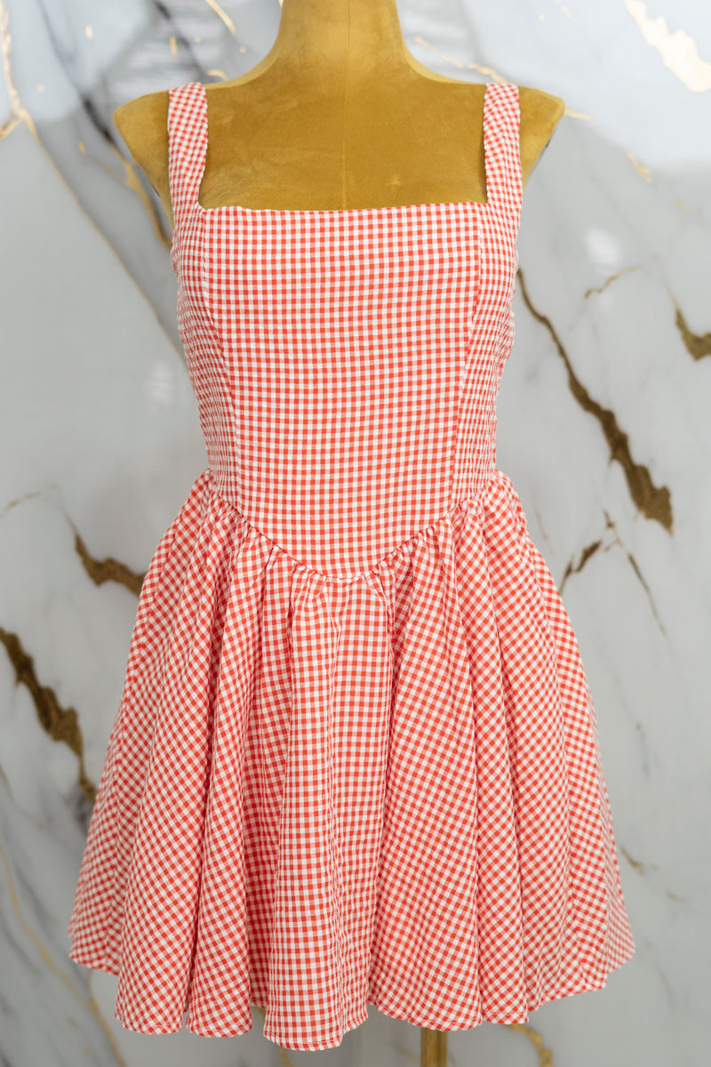 Vestido corto cuadriculado
