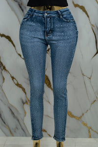 Pantalon de mezclilla skiny con piedras