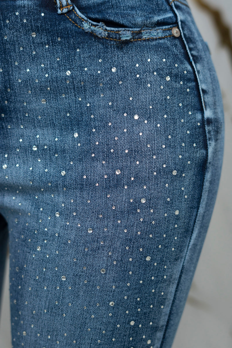 Pantalon de mezclilla skiny con piedras