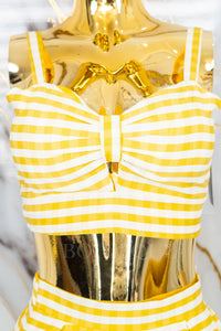 Conjunto de falda larga a rayas