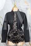 Jumpsuit tipo camisa con encaje