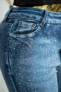 Pantalon de mezclilla skiny con piedras