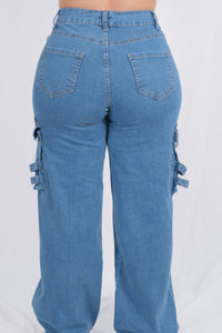 Pantalon cargo de tiro alto y pierna ancha