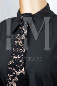 Jumpsuit tipo camisa con encaje