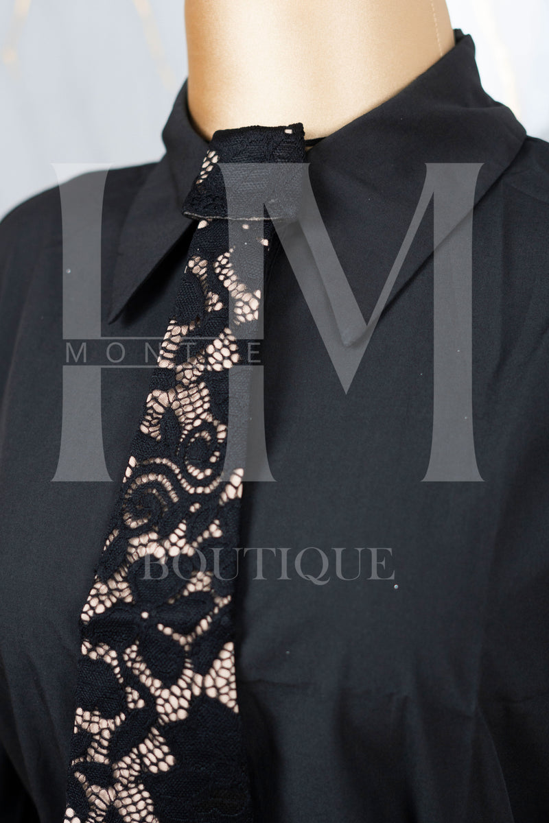 Jumpsuit tipo camisa con encaje