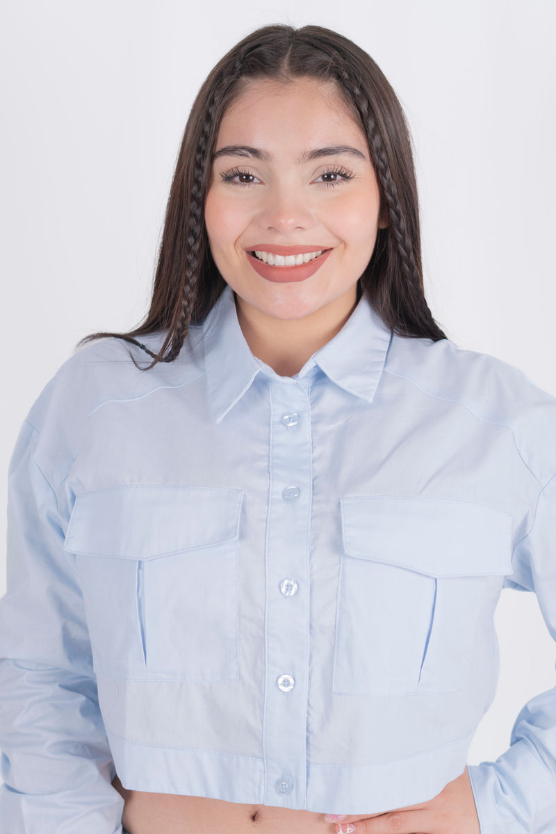 Camisa corta de manga larga