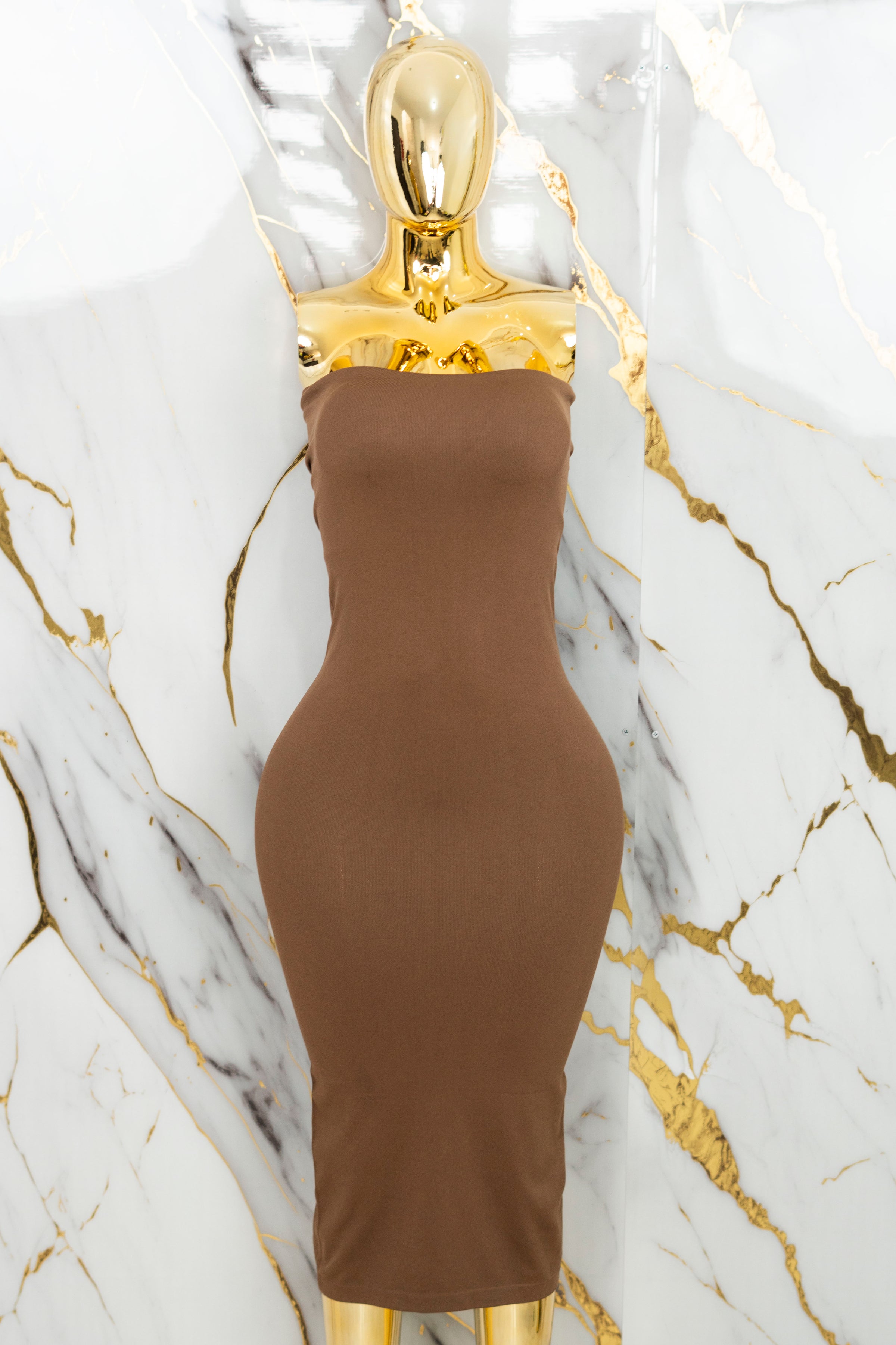 Vestido casual strapless