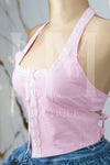 Blusa con detalle de encaje y espalda descubierta