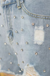 Short de mezclilla con detalle de piedras