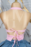 Blusa con detalle de encaje y espalda descubierta