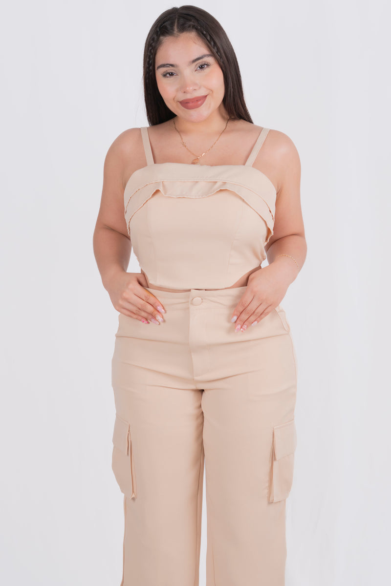 Conjunto de pantalon con bolsas a los lados