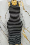 Vestido casual rayado