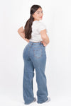 Pantalon de mezclilla hide leg con piedras