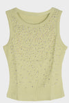 Blusa con detalle de piedras y perlas