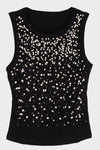Blusa con detalle de piedras y perlas