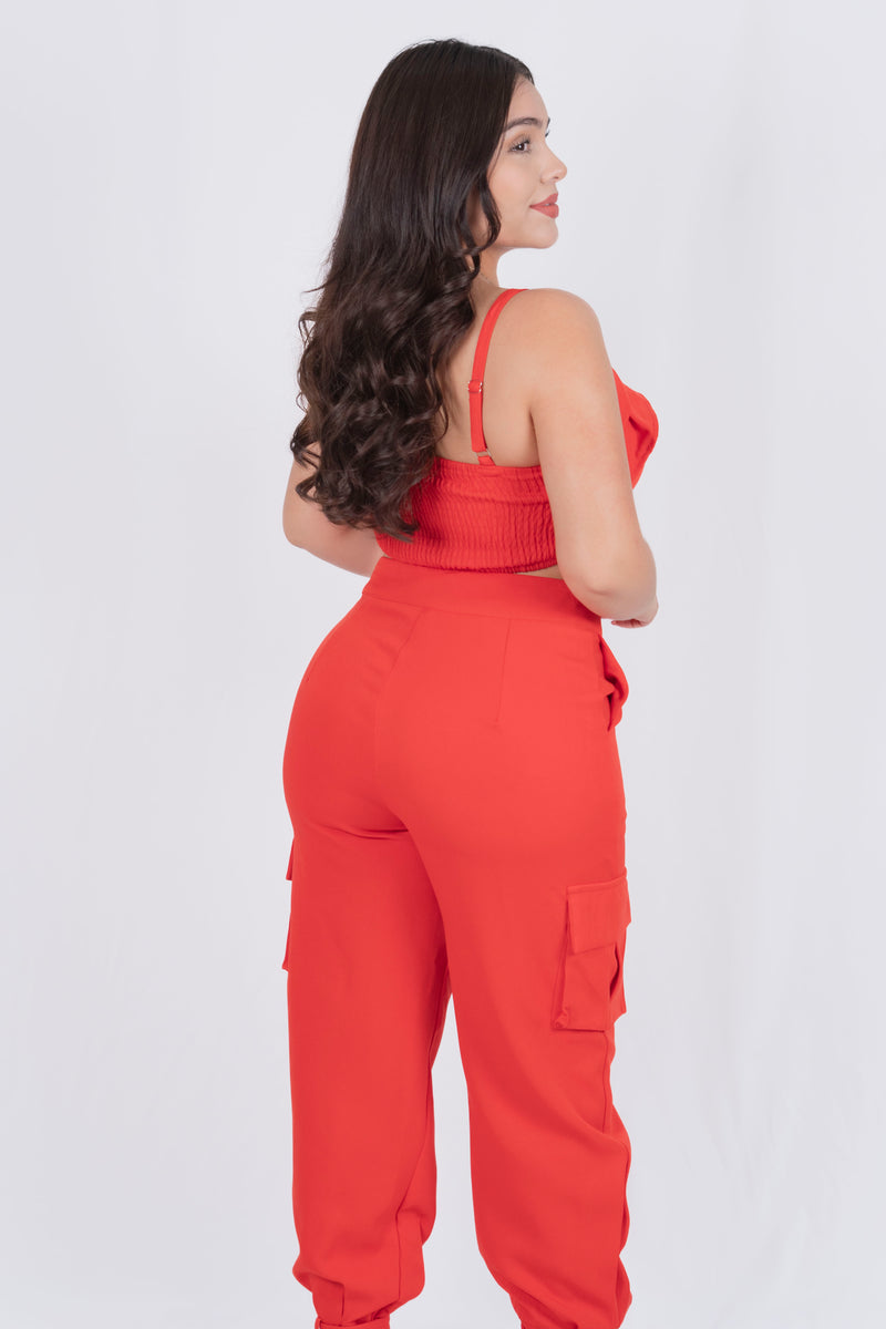 Conjunto de pantalon con bolsas a los lados