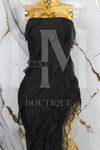 Vestido strapless de malla