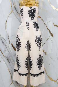Palazo formal con cinto con estampado