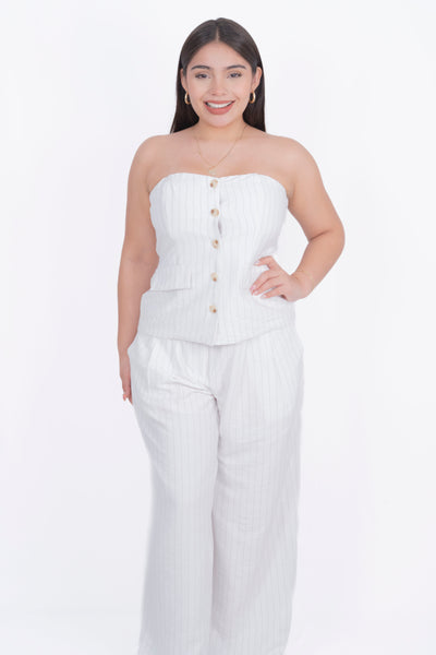 Conjunto formal de pantalon ancho con pinzas