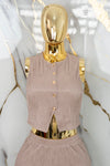 Conjunto de pantalón holgado y botones