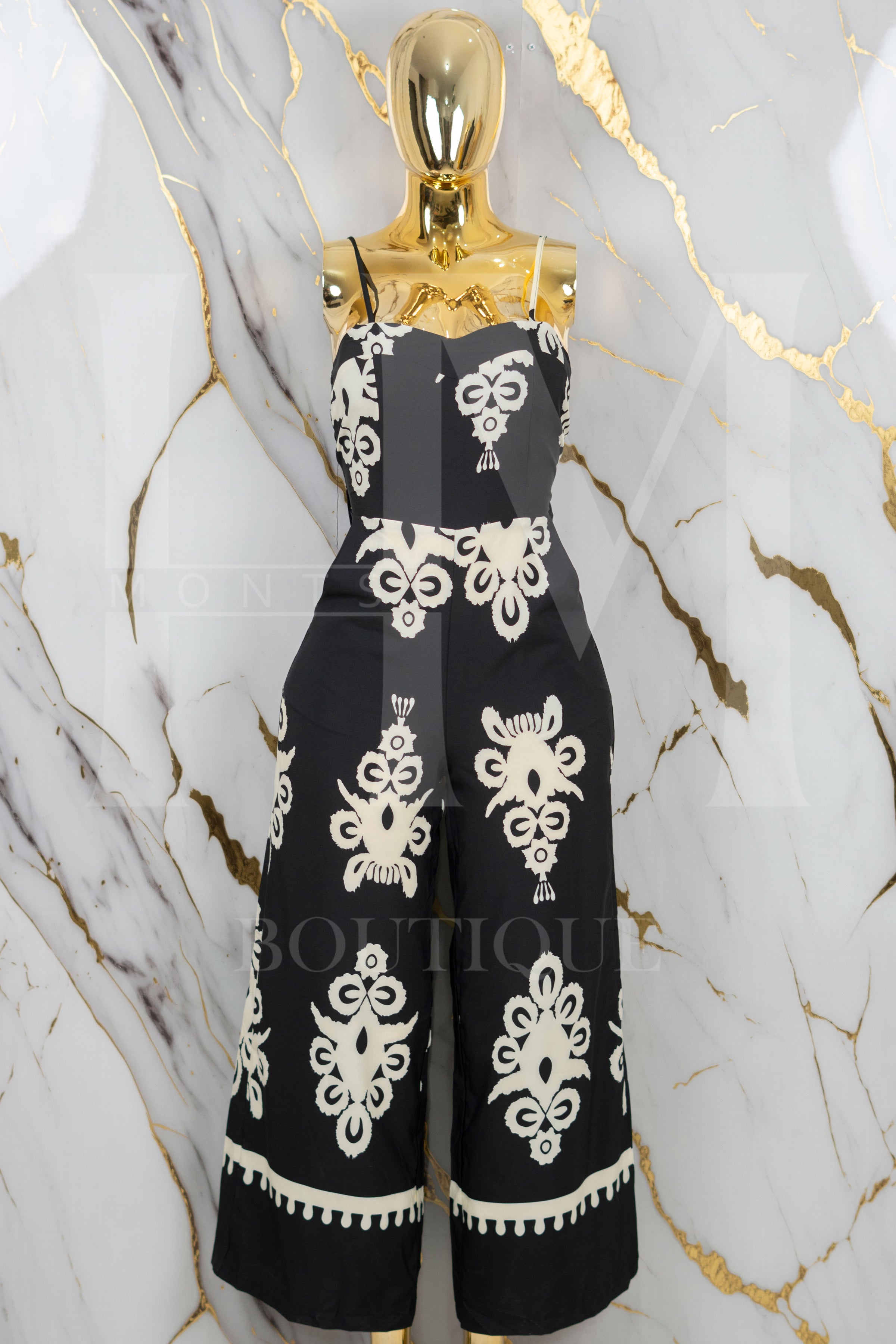 Palazo formal con cinto con estampado