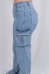 Pantalon cargo de pierna ancha